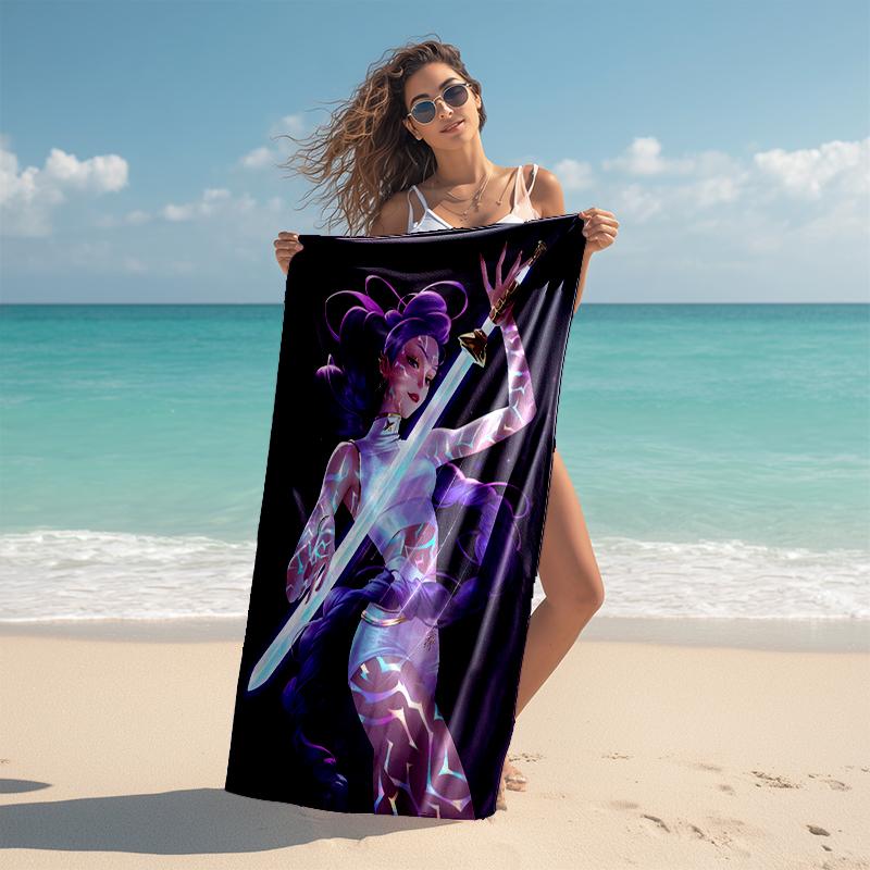 1pc KPop Demon Hunters RUMI3 Beach Towel, Comfortable and Thick, and Swimming/Bath/Picnic/Camping Towel, Suitable for Seaside Beaches
