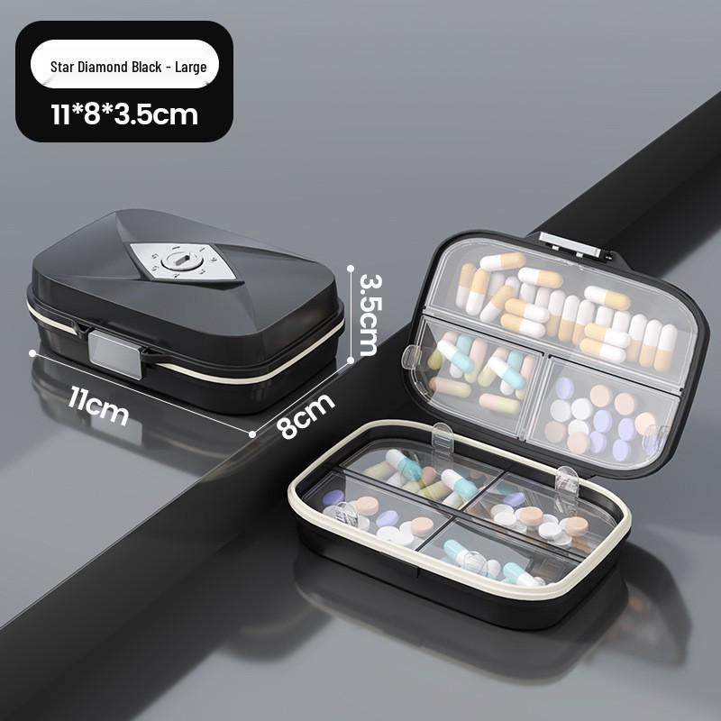 7-Day Moisture-Proof Pill Organizer: Sealed, Compartmentalized, Dustproof, with Lid for Convenient Storage