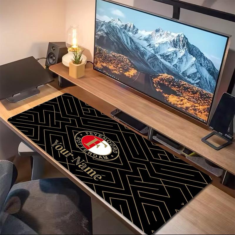 Feyenoord Custom Name Large Size Mouse Pad Large Gaming Table Cushion Non-slip Laptop Tablet Big Mousepad XXL Mat Mini PC Playmat With Lock Edge