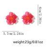 Exaggerated Romantic Bright-colored Transparent Acrylic Simulation Flowers Stud Earrings for Women Personality Piercing Jewelry
