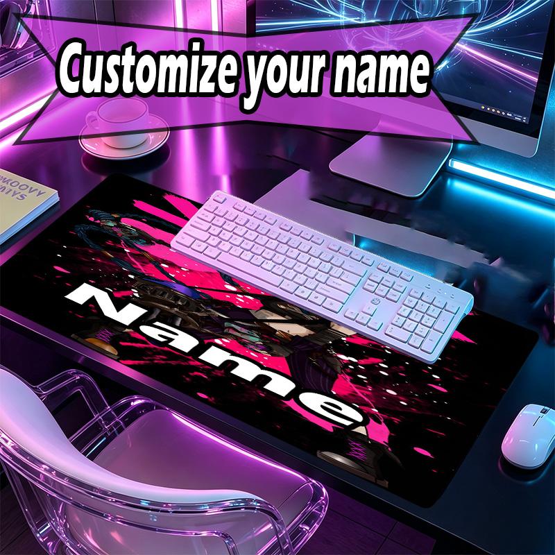 Custom Name Personalized Jinx Pattern Mousepad, Laptop PC Desk Mat, Decorative Desk Mat for Home Keyboard Pad Gift