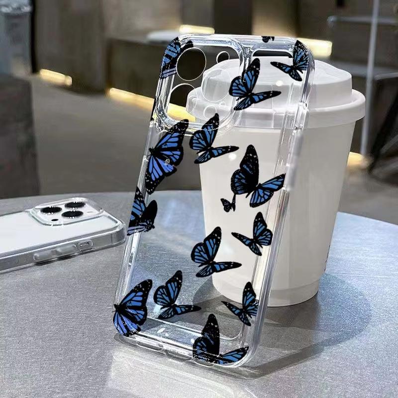 Gold Butterfly Pattern Phone Case For Xiaomi Mi 17 Pro 15 14 13 12 11 Lite 5G Mi 15 T Pro 14T 13T 12T Clear Bumper Cover