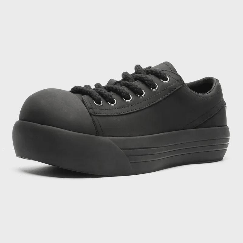 Siyah Kalın Tabanlı Bileksiz Mickey Kafa Erkek & Kadın Günlük Ayakkabı