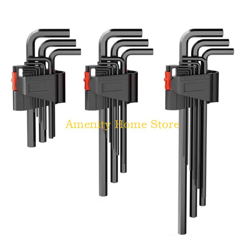 F26C Practical Allen Set Alloy Wrench For Dismantling And Installing Screws 9PCS