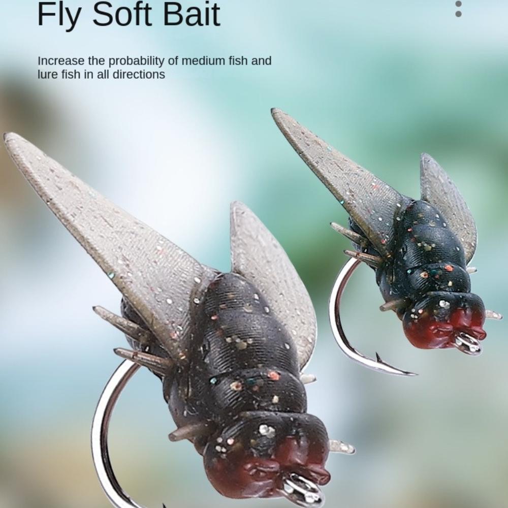 20PCS PVC Trout Jigs Spinner Swim Baits Flies Insects Lures New Flies Tackle