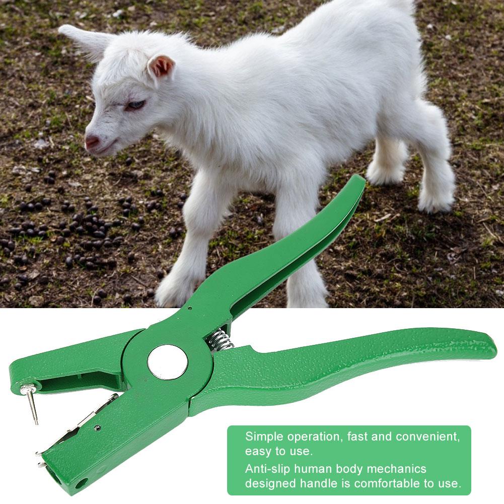 Metal Poultry Ear Tag Plier Equipment Livestock Marking Tool for Farm AnimalsGreen