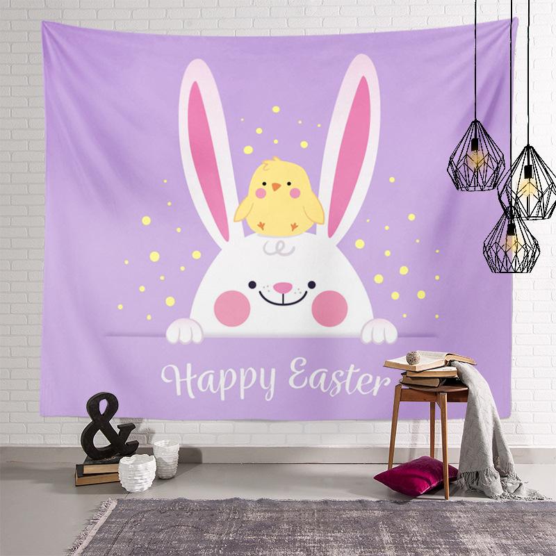 Home Decoration Easter Series of Easter Egg Printing Polyester Tapery Tapestry Is Suitable for Bedroom Living Room Tapiz