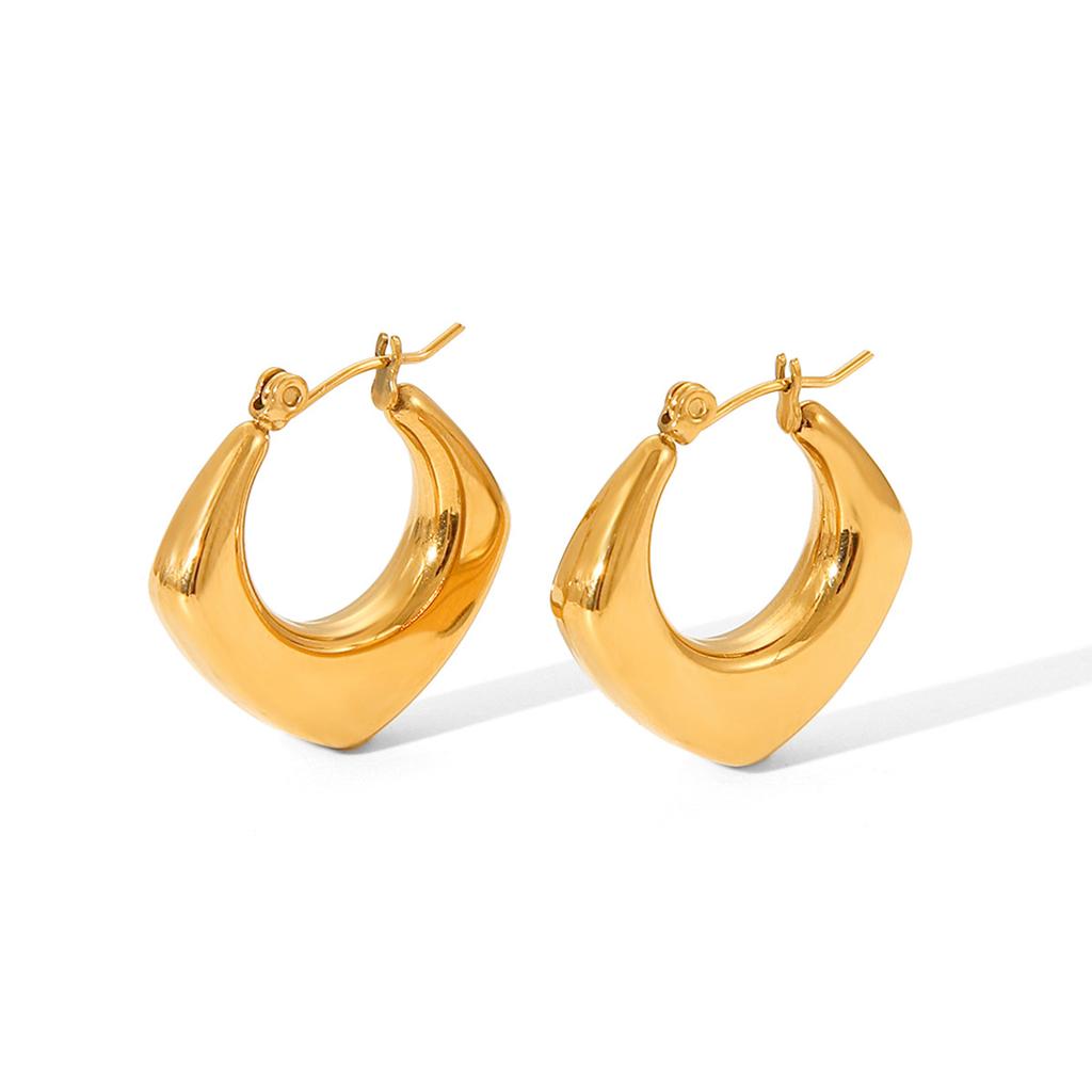 Trendy style stainless steel earrings for women, fashionable versatile non-fading titanium steel vacuum plating