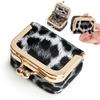 Ladies' Leopard Print Mini Jewelry Box, Portable Retro Style Coin Purse, Mini Travel Jewelry Box with Lock Buckle