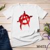 Men's and Women's T-shirts Red Graffiti Anarchy Symbol T-Shirt Unisex T-shirt