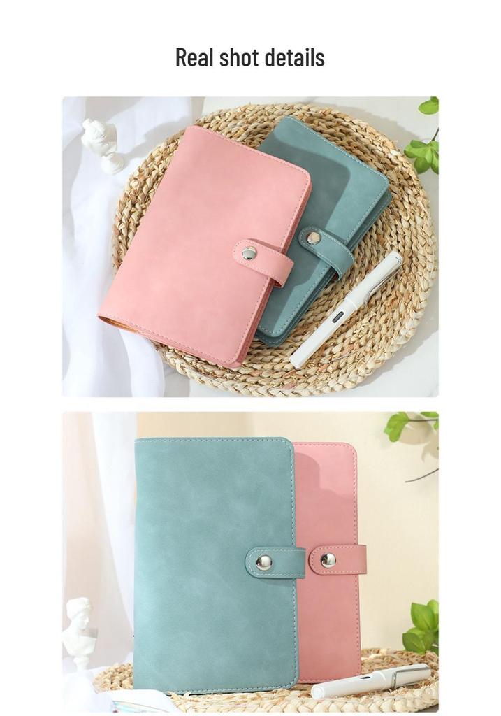 A6 PU Leather 6-Hole Planner with Cash Envelope and Notebook Inserts
