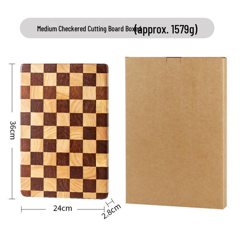 Creative Checkered Solid Wood Cutting Board for Kitchen - Fruit, Vegetable, and Food Prep Board