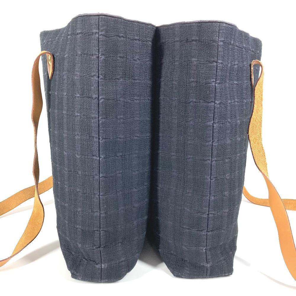 HERMES Amedabaka Badu Posh Bag Tote Bag Shoulder Bag cotton Navy/Navy