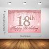2D Black Rose Gold 18th Birthday Photo Booth Background & Balloons