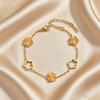 Luxury Clover Five Leaf Flower Charms Bracelet Gold Plated Stainless Steel Fashion Bracelets for Women Romantic Fine Jewelry
