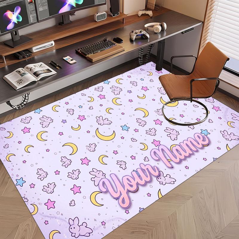 Custom Name Crystal Velvet Rug,Sailor Moon Comfortable Anti Slip Floor Mat For Room Decoration