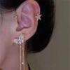 Strass-Blumen-Quasten-Ohr-Manschette – Ohne Ohrloch, Elegante High-End-Ohrringe