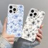 Cute Blue And White Porcelain Floral Phone Case For iPhone 11 12 Pro Max 16 15 14 13 Pro Max Plus 13 Mini Shockproof Laser Cover