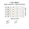 86 Pcs Cartoon Gray Khaki Star Wall Stickers for Kids Room Bedroom Nursery Home Decoration Wall Decals