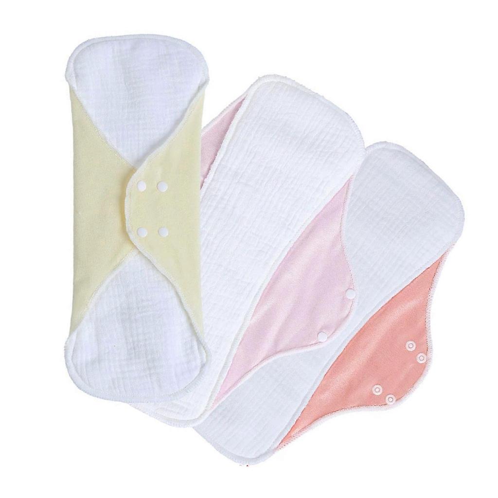 3Pcs Women Menstrual Cloth Pad Absorbent Cotton Reusable Sanitary Pad Underwear Liner Antibacteria Technology Washable S