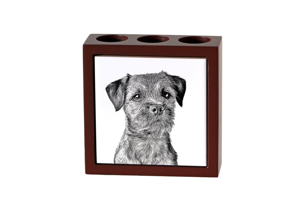 Border Terrier – Pen holder with a dog, desk organizer with a print | Art-Dog