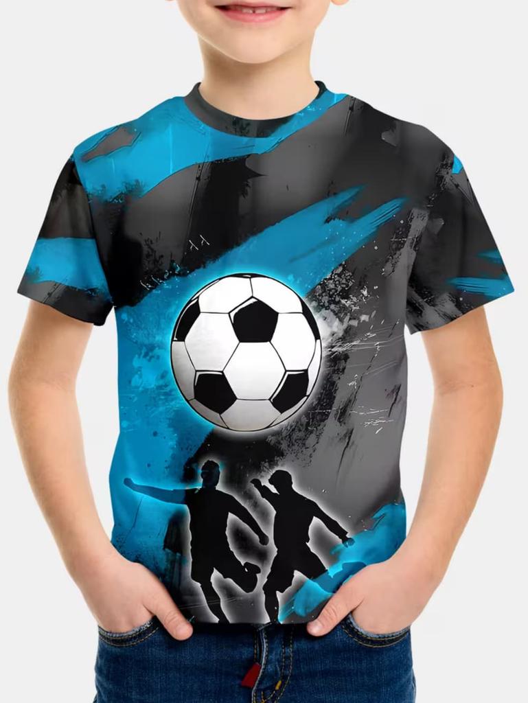 T-shirt pour Enfants Mode Impression 3D Été Manches Courtes Personnalisé Hip-Hop Confortable Col Rond Haut de Sport