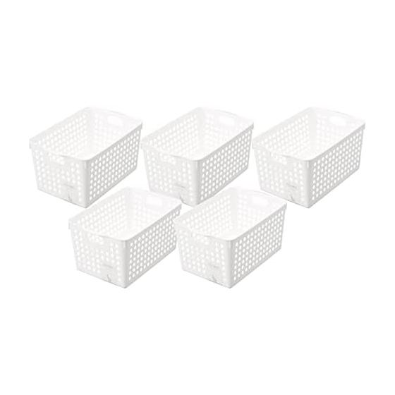 Inomata Chemical Storage Basket Stock Basket Deep Set of 5 White Made in Japan 97804