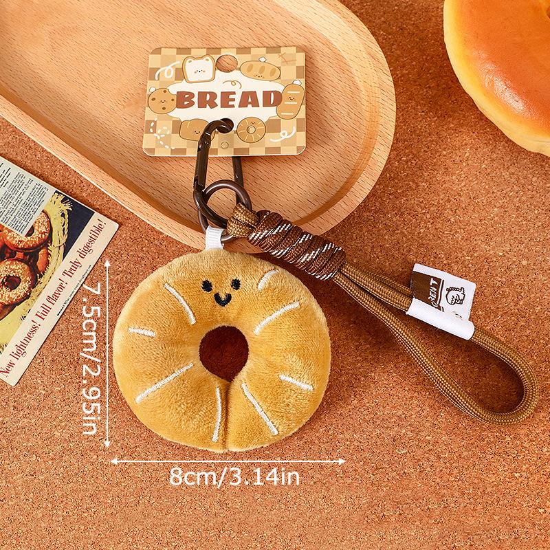 1PC Cute Backpacks Soft Decorative Bread Keychain Durable Sturdy Practical Plush Wallets Delicate Touch Gift