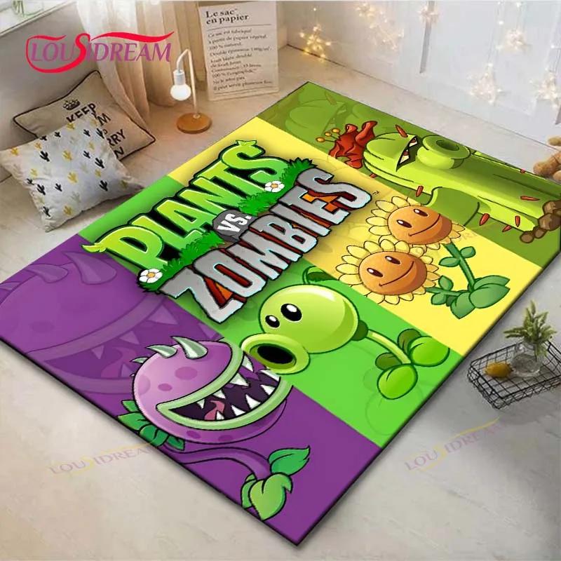 Hot Puzzle Games P-plant Vs Z-zombiee Carpet Outdoor Rug Area Rug Non-slip Carpet Bedroom Decor Carpet for Parent-child paradise