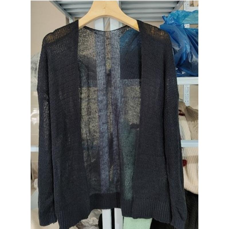 Autumn Winter Solid Color Loose Casual Cardigan Sweater Women Long Sleeve Vintage Knitting Coat Jacket Top