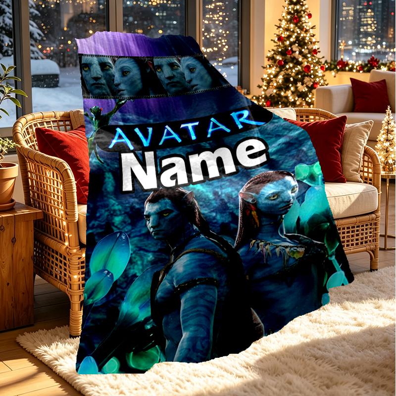 Custom Name Personalized Avatar Print Blanket, Home Decor, Bedroom, Sofa, Camping, Couch, Gifts for Birthday Christmas