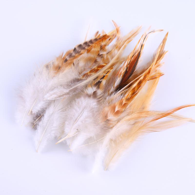50Pcsdiy Jewelry Accessories Feathers Red Lu Flower Tip Feathers Chicken Feather Handicrafts Dream Catcher Clothing Decoration