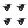 4PCS Convenient 360° Rotation Heavy Duty Casters Mute Smooth Rolling Rubber Wheels With Brake Caster Wheels Workbench Trolley