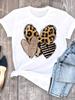 Urban Fashion Women's Leopard-print Short-sleeved Top Summer Daily Casual Women's Crew-neck T-shirt Outdoor Street Elegant Top