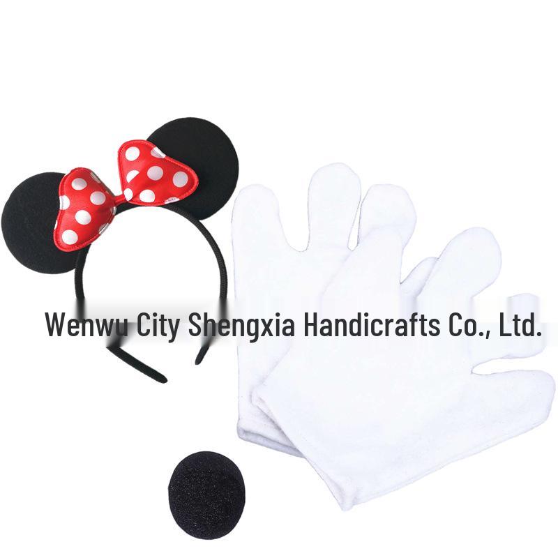 Mickey & Minnie Children's Party Set: Headband, Ears, Gloves, Clown Nose