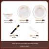MoDe Lanka Nordic Ceramic 20-Piece Dinnerware Set with Pot - Golden Jade Theme