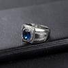 WOSIKATE Anello da Uomo Trendy Zaffiro Rame Con Zirconia Gioielli da Matrimonio moda Anello da Business Regalo per Feste Misura 6-10