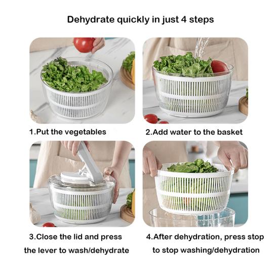 Spinner Large Manual Lettuce Spinner And Draining with Colander System Multi-functional Plastic Vegetable Fruit Washer