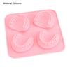 Silicone Ice Mold DIY Funny Gift Pink 4 Hole Tooth-shaped Ice Making Tray Kitchen Supplies