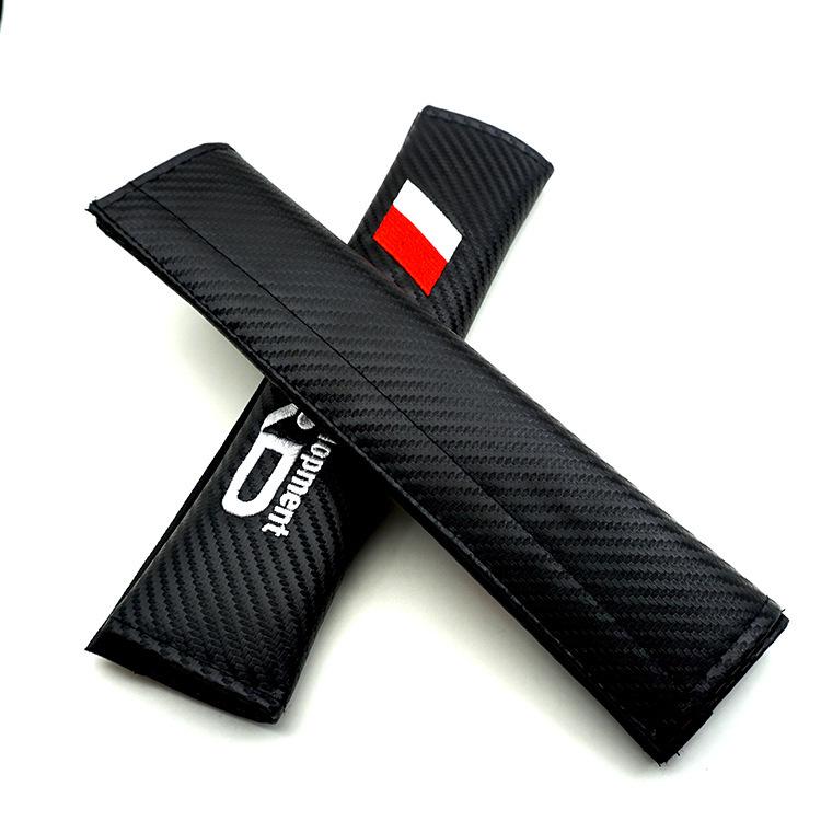 Alpina Modified Carbon Fiber Car Shoulder Pad Cover - Leather Finish