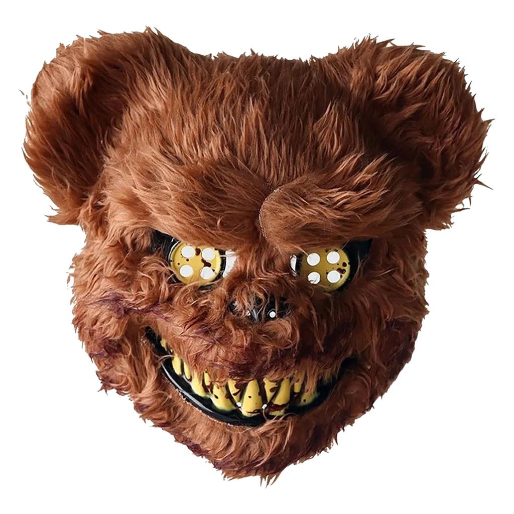 Halloween Spooky Plush Mask Lifelike Appearance Appropriate Size Halloween Props for Horror Themed P