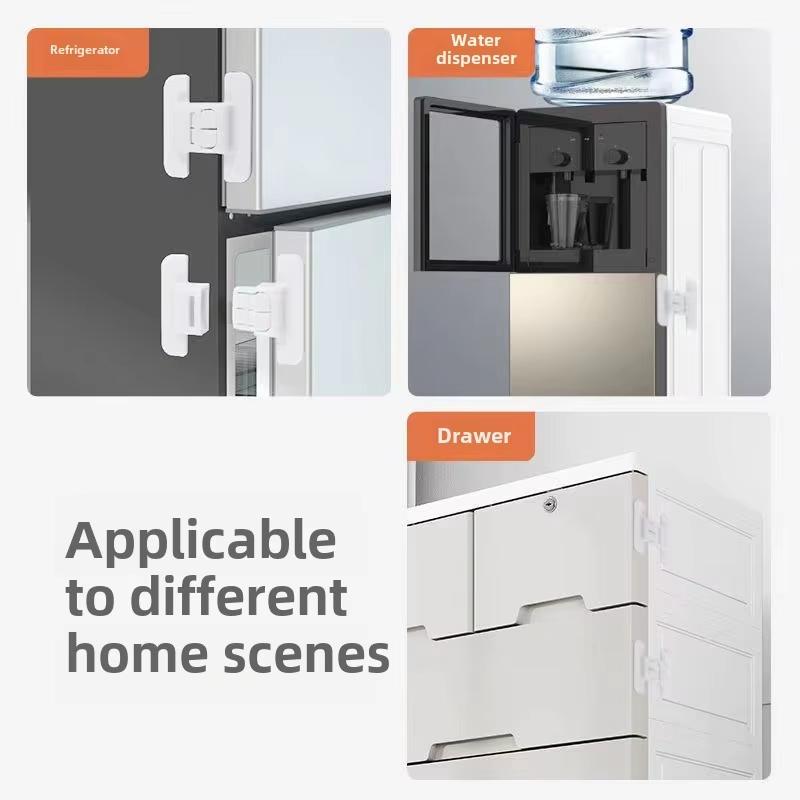 Universal Fridge Door Lock No Drill Self Adhesive 1/5 PCS Child Baby Safety for Drawers Cabinets Home Kitchen Proofing