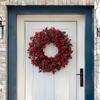 American-style Artificial Berry Holly Christmas Wreath Simulated 45 CM Hanging Wreath Decoration DIY Xmas Red Berry Garland