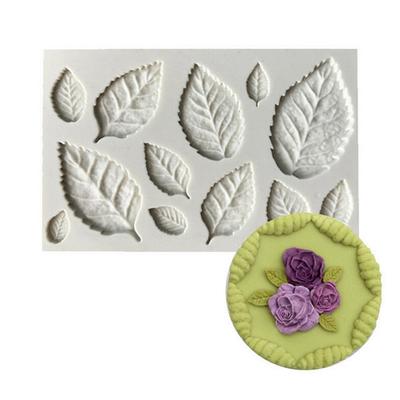 Rose Leaves Embellisment Silicone Fondant Mould Cake Decor Sugar Chocolate 