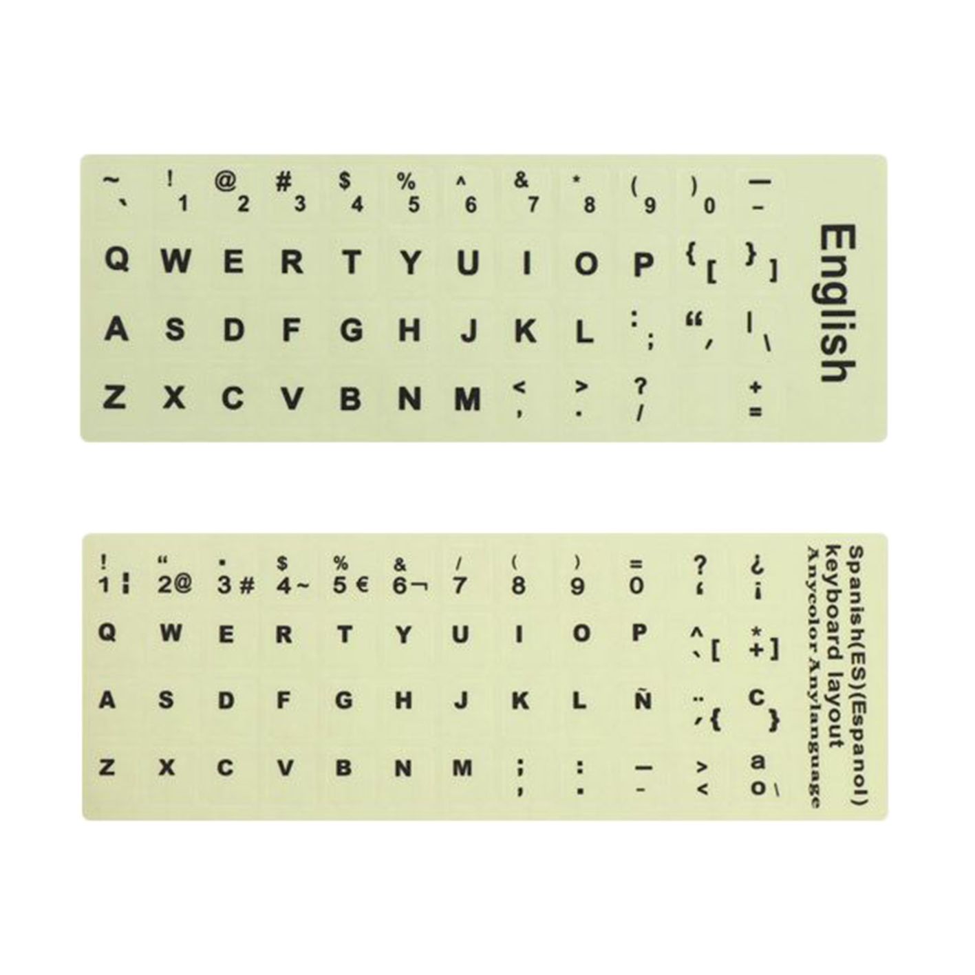

Arabic Spanish Deutsch English Keyboard Stickers Protective Film Luminous Alphabet Layout