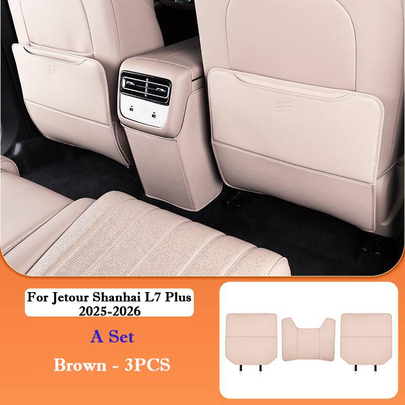 For Jetour Shanhai L7 Plus 2025 2026 Car Rear Anti-kick Pad Special Seat Back Protection Cover Leather Auto Interior Accessories