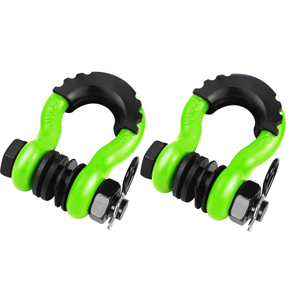 Shackles 3/4 Inch D Ring Shackle 2pcs 45,000lb Break Strength Tow Hook for Tow Strap Winch Off-Road Jeep Truck Vehicle Recovery