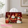 1pc 2D Flat Printed 17.78X10.92X12.95cm Tissue Box Christmas Santa And Winter Friends Suitable for Tissues/Roll Paper/Napkins CJH528S162