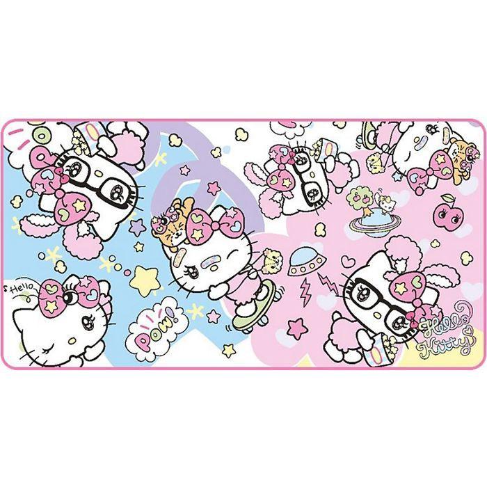 Tapis de souris XXL - Konix - Hello Kitty - 90 x 46 cm - Base antidérapante - Pour le jeu