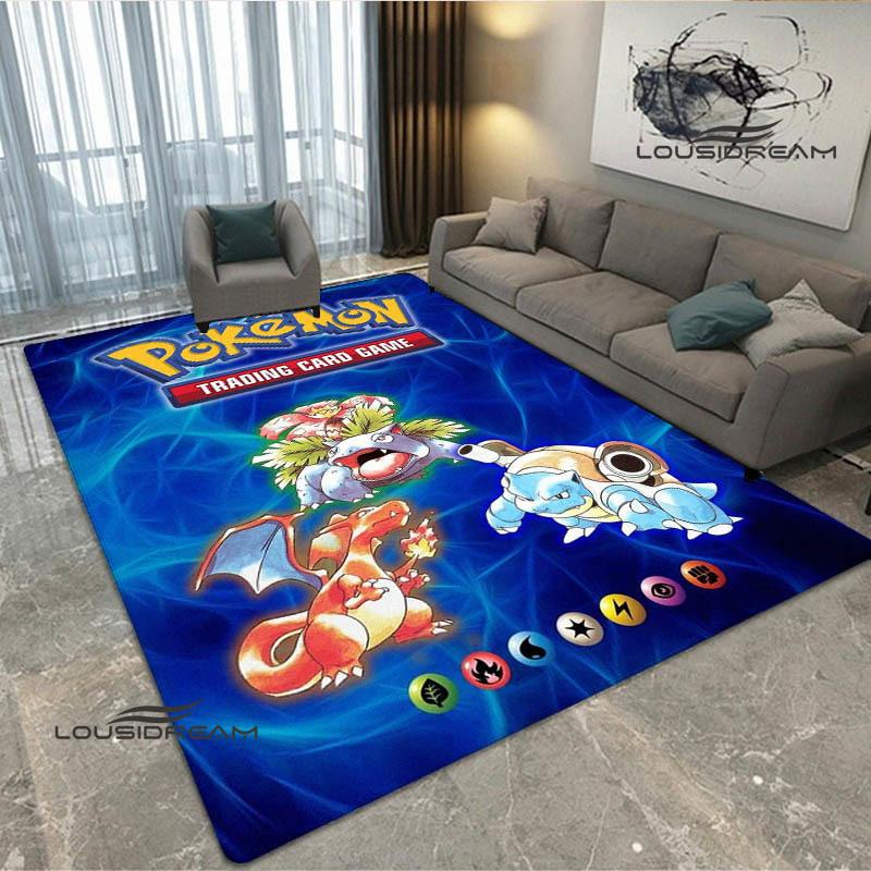 Cartoon Pokémon Trading Card Game Print carpet Non-slip carpet carpets for living room area rug Door pad anime rug birthday gift
